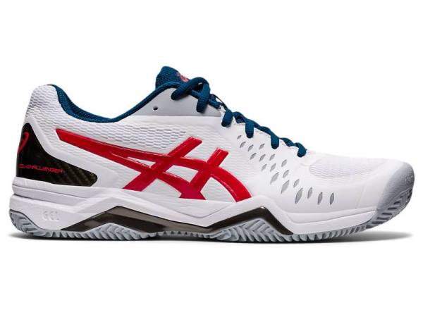 Asics Tennisschoenen Heren, GEL-CHALLENGER Wit/Rood - Asics Nieuwste | B4920657-MN